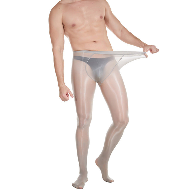 Pantyhose huileux de grande taille Plus-taille de sac U bas brillant transparent ultra-mince H