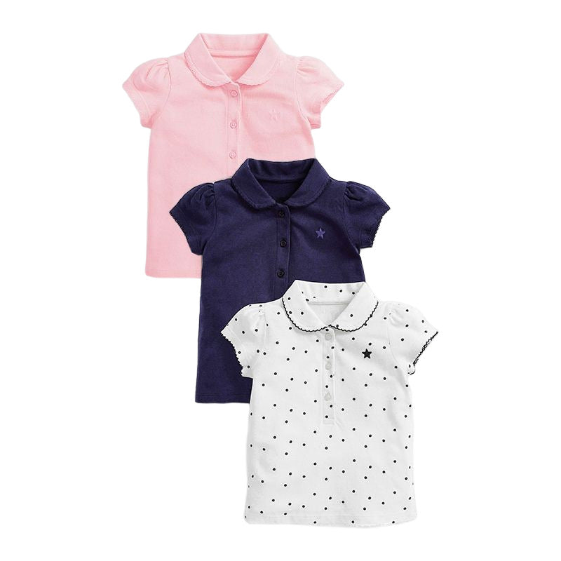 Les enfants d'été Top avec lapel collier pur coton enfants T-shirt
