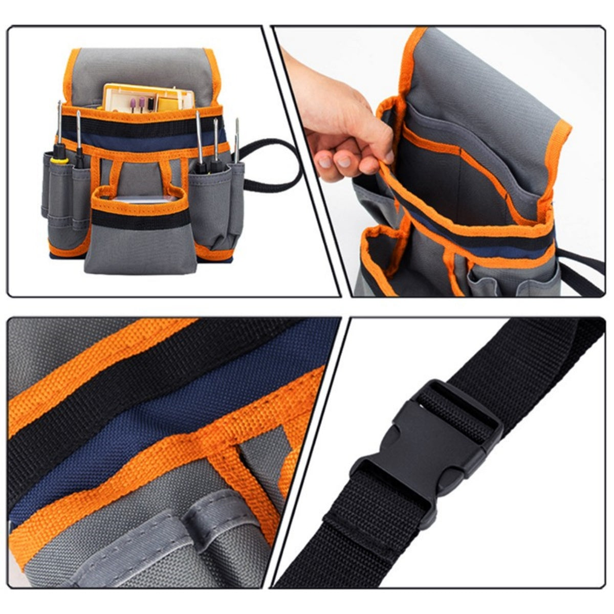 Double tool Ceinture Pouch 12 Pocket Heavy Duty Joiners Carpenter Builders Nails UK