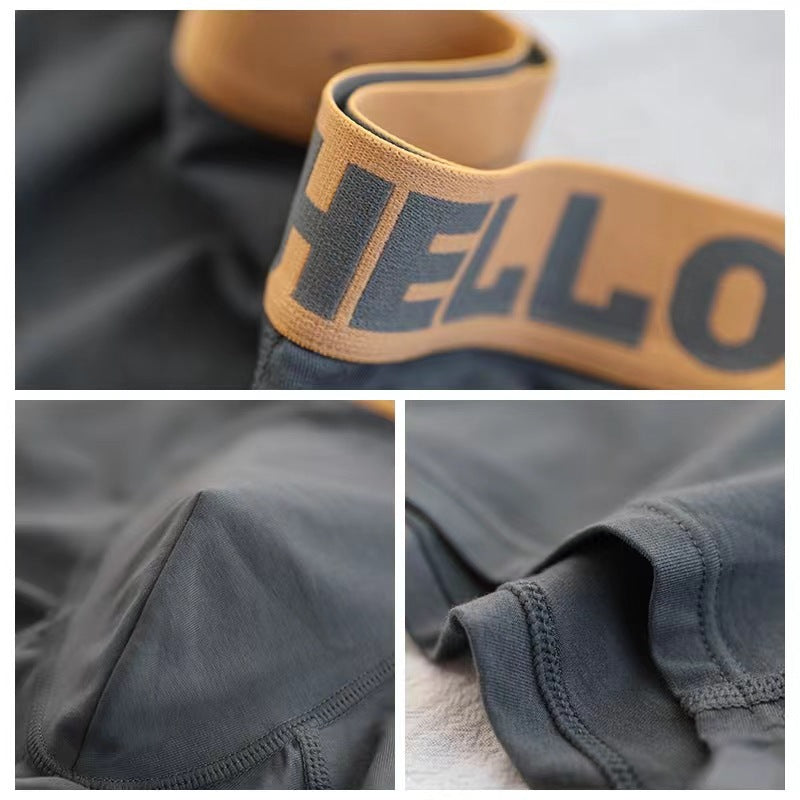 Sous-vêtements homme quatre saisons J Simple Solid Color Mid-waist Skin-friendly Respirant