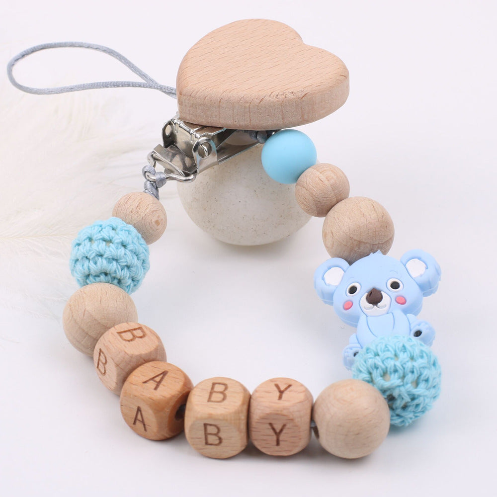 Baby Products Clip à chaîne en bois de hêtre apaisant