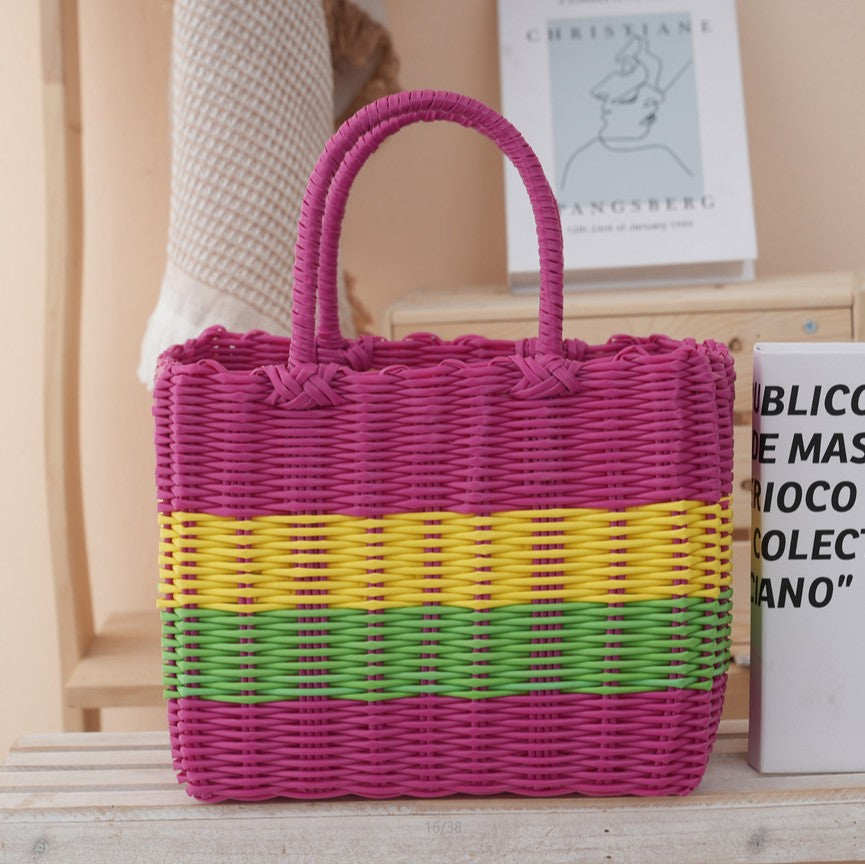 Panier de rangement en plastique portatif