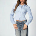Femme Été Arrivée Lapel manches longues Chemise