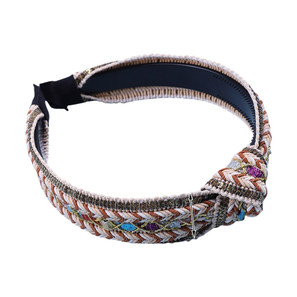 Tissu Knotted Hair Accessoires Bohemian Woven Bandeau
