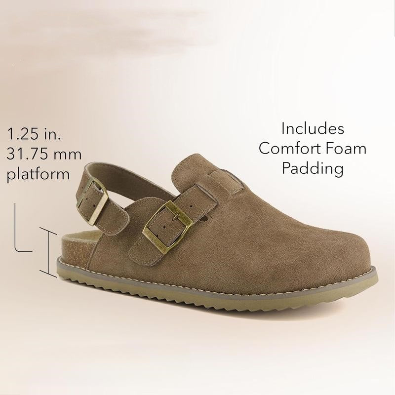 Femmes Suede Buckle Mules Chaussures