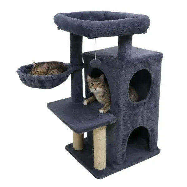 Gris foncé Arbre de chat multi-niveaux 33.5" avec Condo à 2 étages