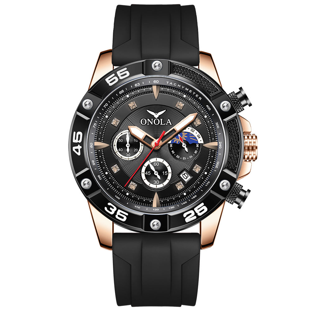 Mode Casual Style Multifonctionnel Quartz Waterproof Tape Watch