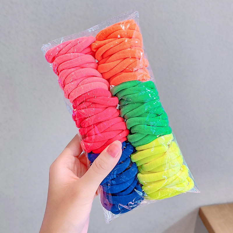 Candy Color Basic Coiffure Rope Accessoires de cheveux Serviette Anneau de cheveux Combiné costume simple tout-m