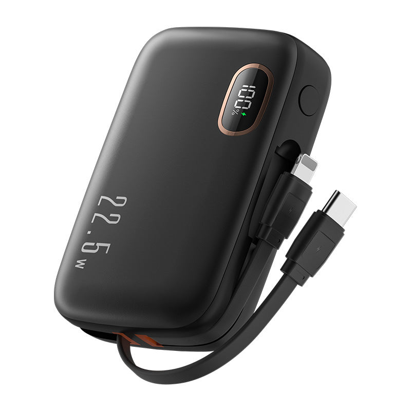 PD22.5W Charge rapide Affichage numérique Alimentation mobile avec câble