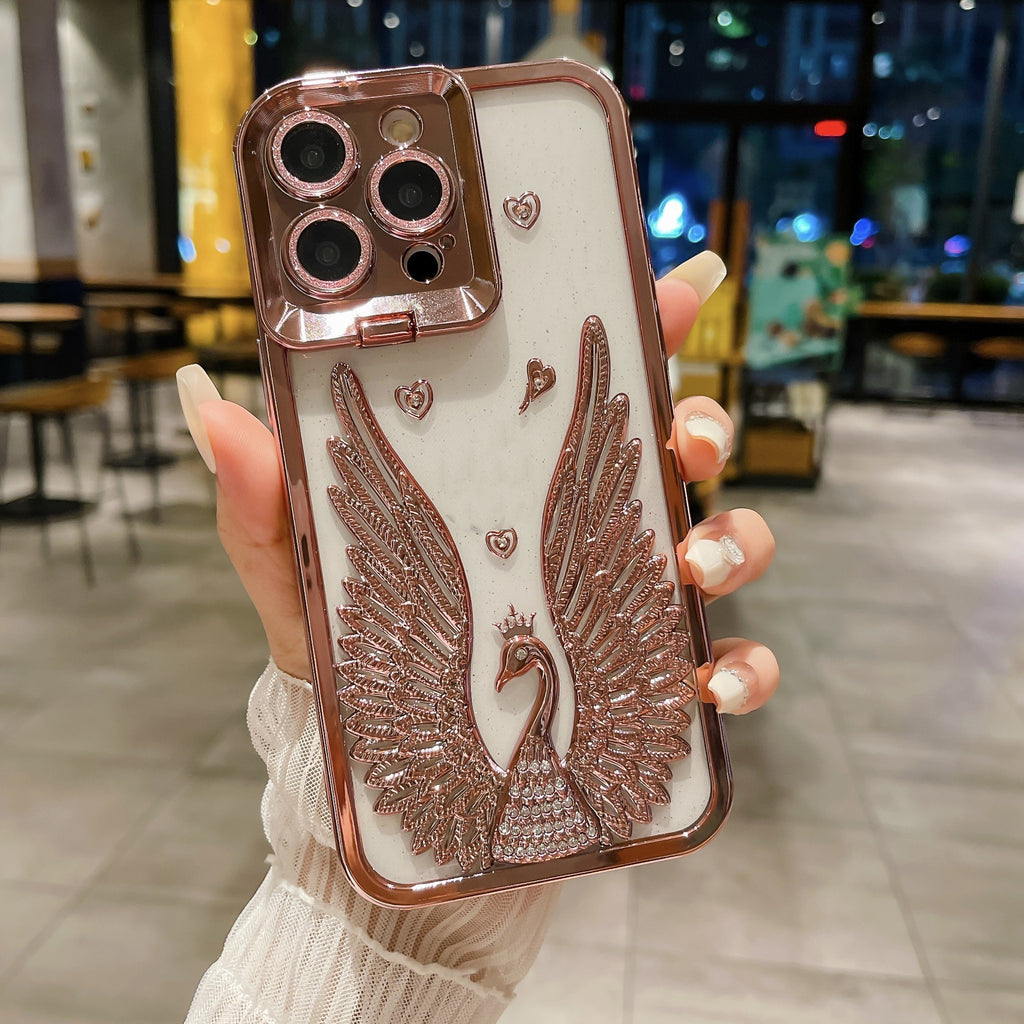 Angel Wing Frame Bracket Electroplating Téléphonie tridimensionnelle Case