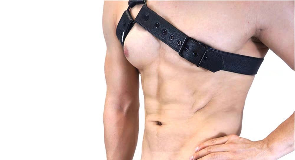 Sous-vêtements en cuir ajustable pour grands sacs amovibles pour hommes