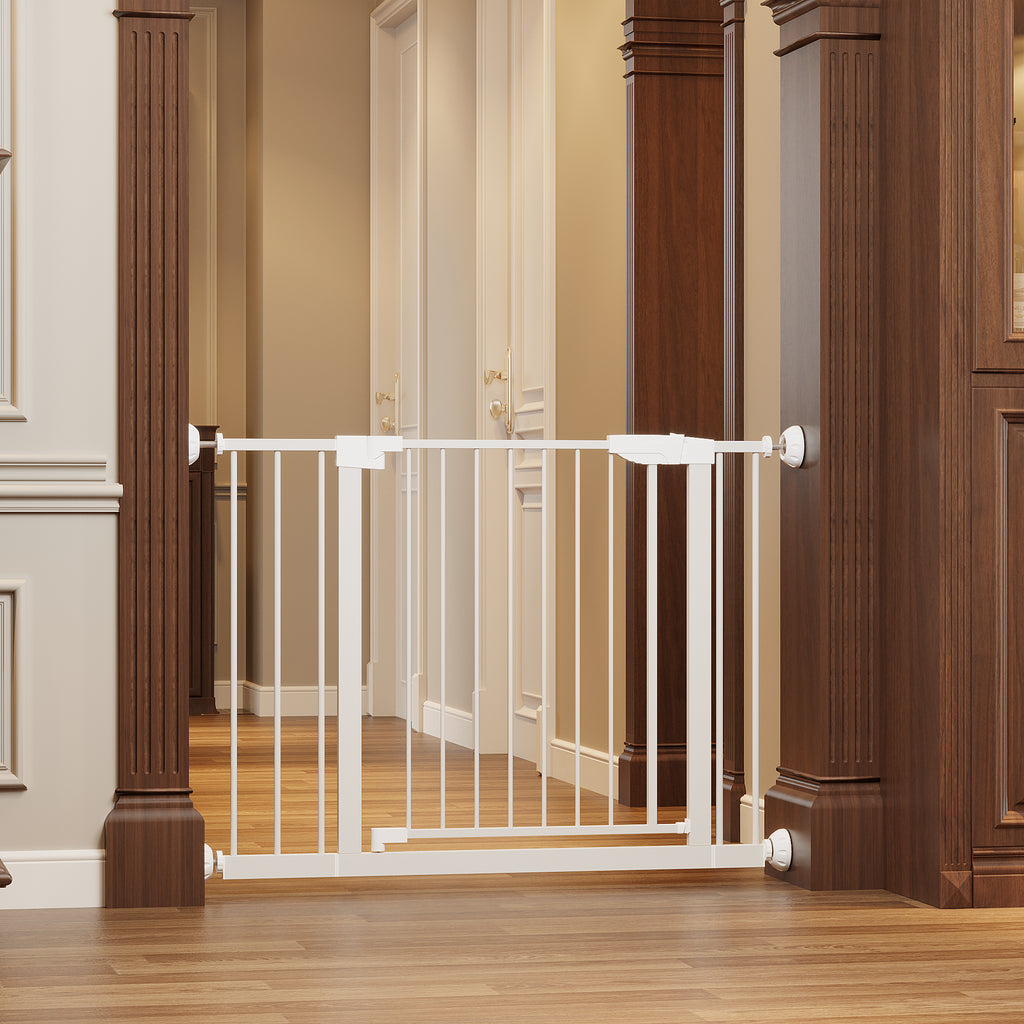 29,5-45,3" Wide Baby Gate avec protecteur mural pour escaliers