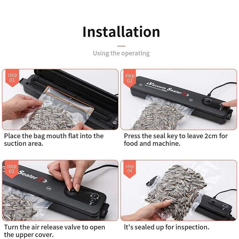 Aspirateur Food Sealer Automatic Sealer Machine de pack sec à sec avec 60 sacs UK