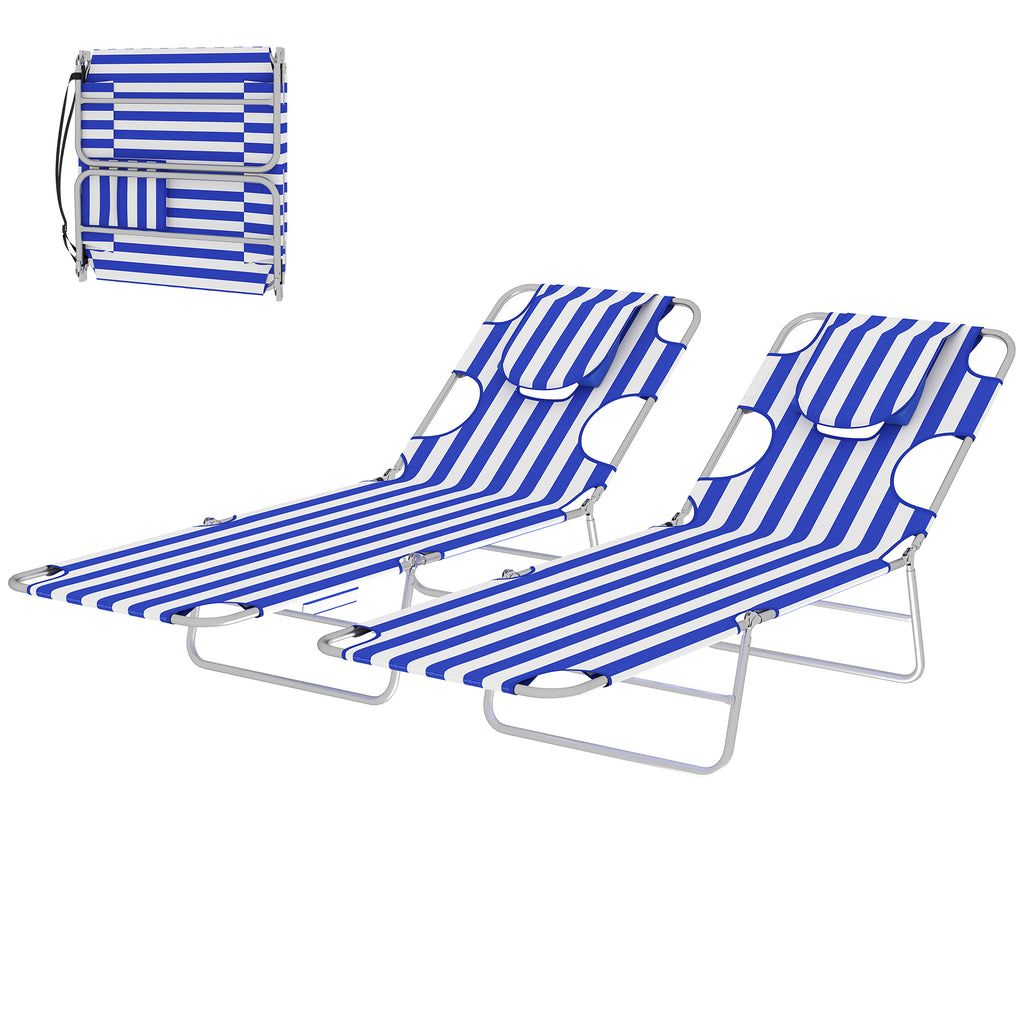 2 chaises de tannage avec trou de taille