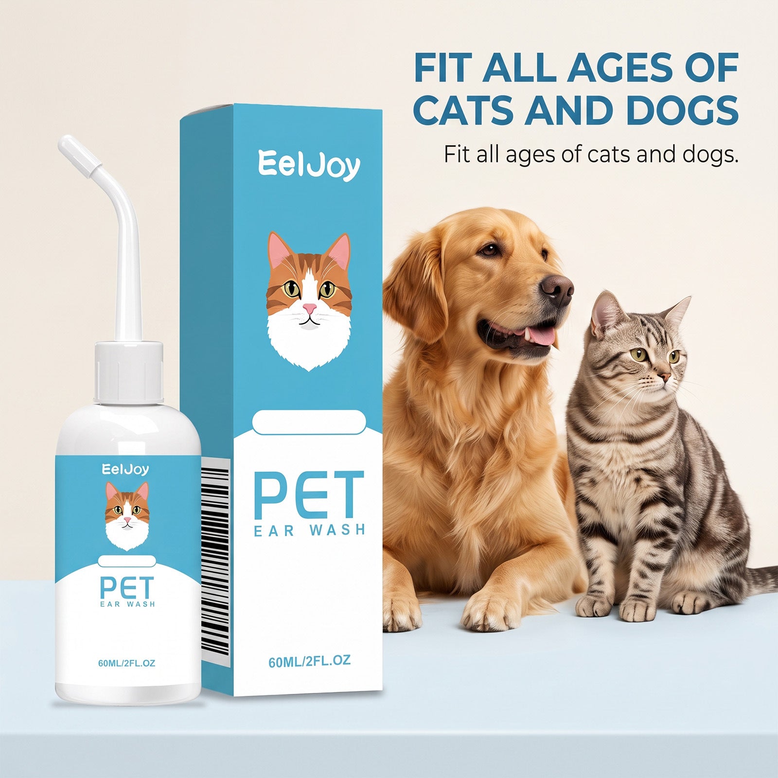 Animaux de compagnie Nettoyeur d'oreille Ingrédients doux Soins de l'oreille Dirt Odor Agent de nettoyage quotidien