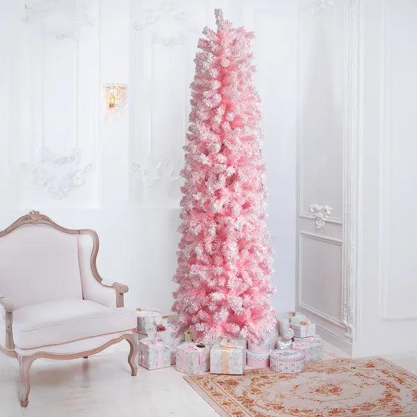 7.5 FT Arbre de Noël à charnières enneigées