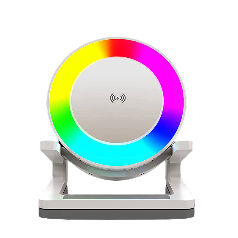 Multifonctionnel 4-en-un petite lampe de nuit RGB Bluetooth haut-parleur porte-téléphone mobile 15W