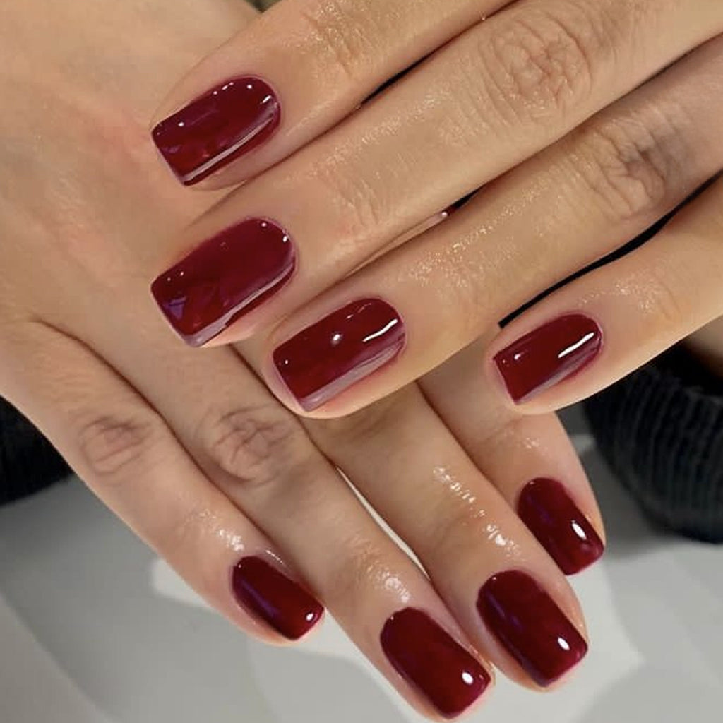 Solide-couleur Short-style Hand made Wearable Nails