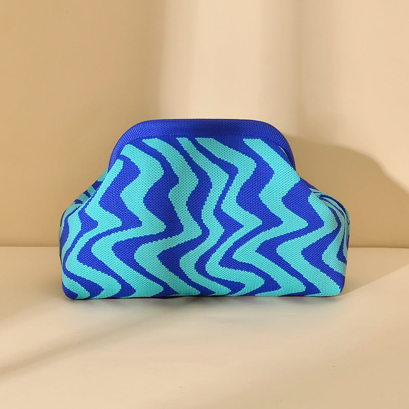 Clutch rayé de sac tricoté pour femmes
