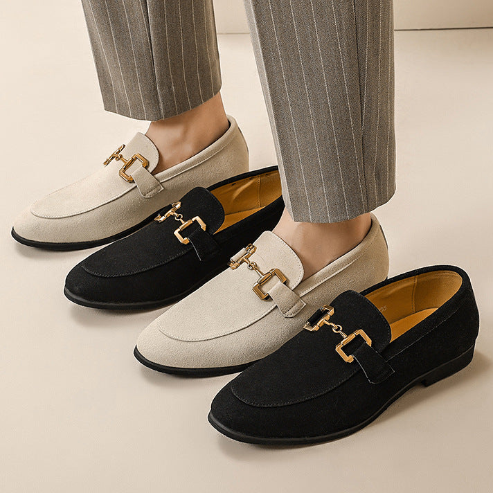 Hommes Casual Chaussures en cuir avec boucles en métal