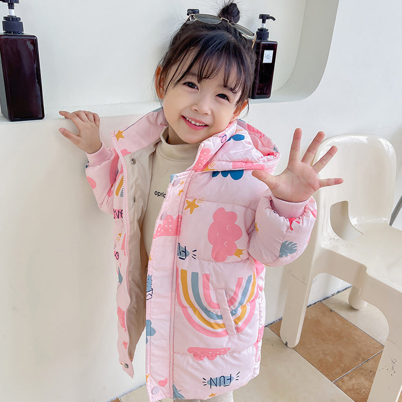 Style Veste Down pour enfants Coton long et épais