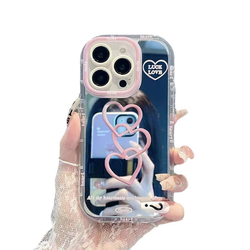 Étui de téléphone tout inclus résistant à la goutte Love Makeup Mirror