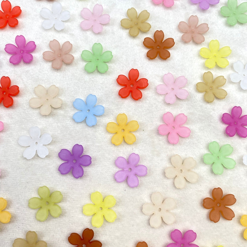 Perles 5-Petal Acrylique Matte