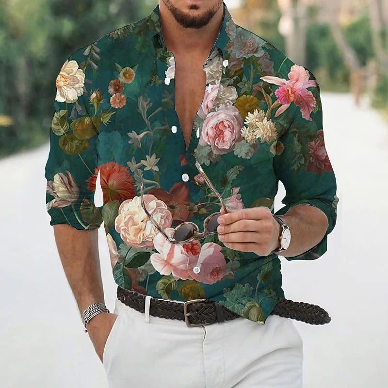 Chemise Florale Retro pour Homme