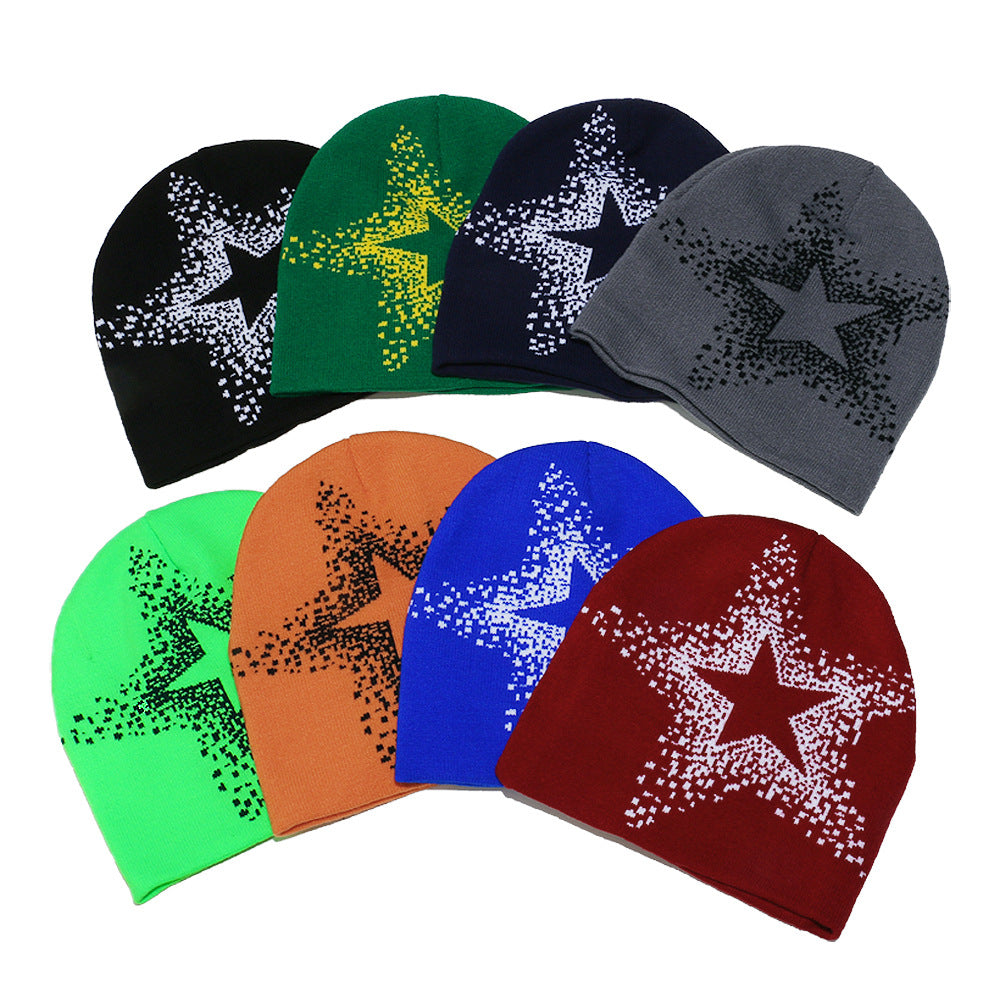 American Street Y2K Star Woolen Hat pour l'automne Et l'hiver