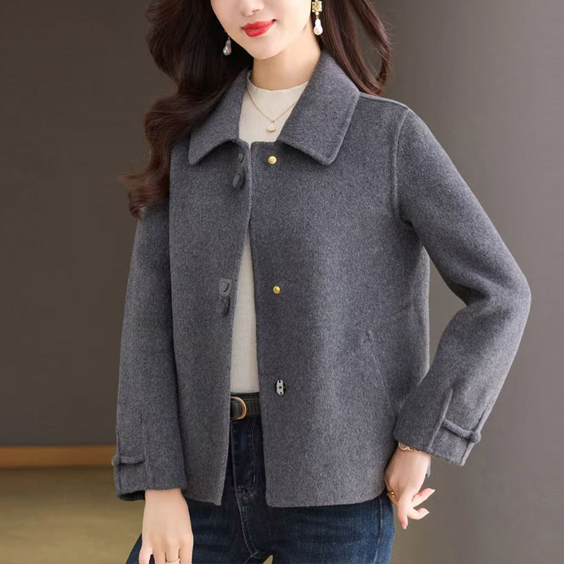 Élégant woolen court manteau pour les femmes