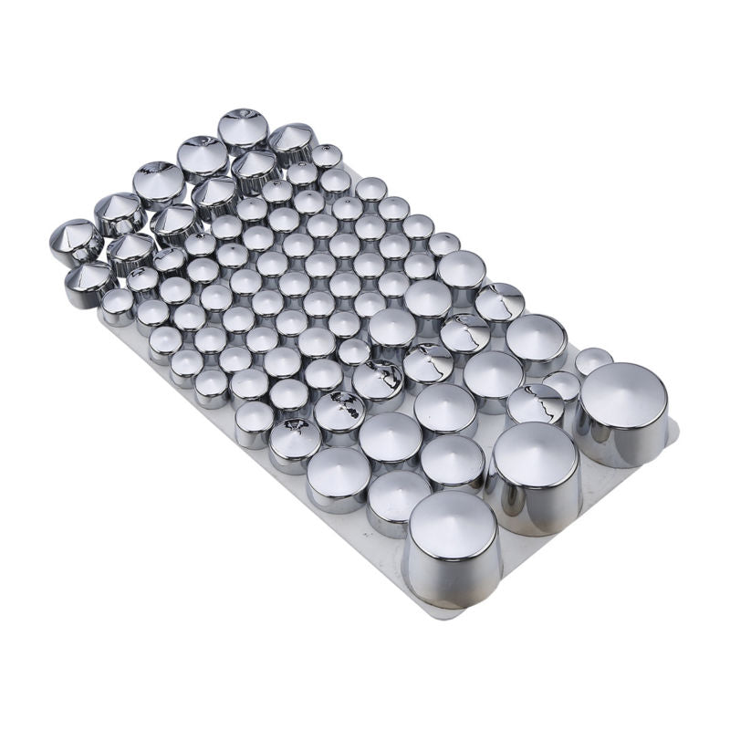 87pcs Moto Chrome ABS Bolt Toppers Kit Softail Twin Cam 1984-2006