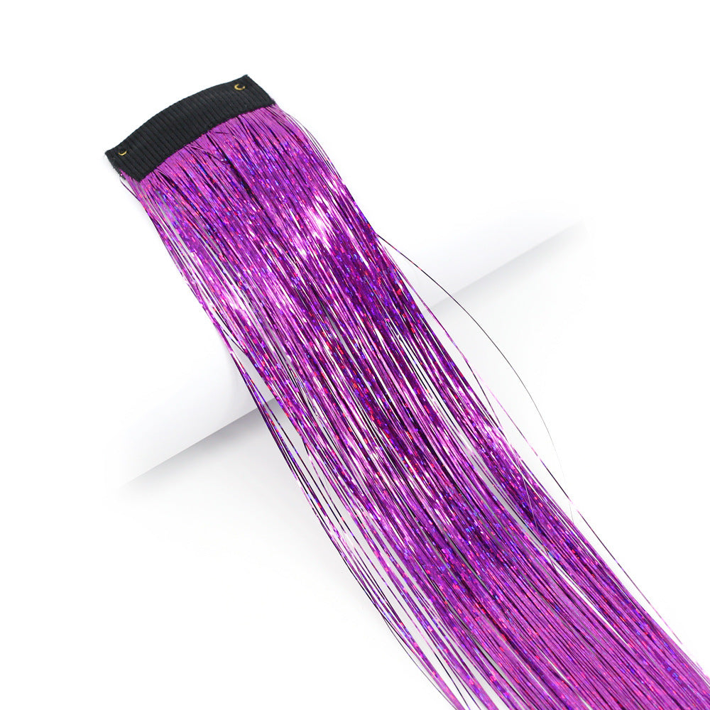 BB Clip-in Golden-Thread Perruque Shimmering Rainbow Extensions de cheveux