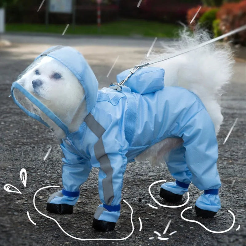 Pet Puppy Dog Raincoat Rain Jacket Coverage 4 Jambes Full Body Protection Waterproof Rainboo