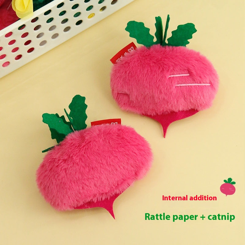 Radish Cucumber Cat Ringing Paper Toy Simulation Vegetable Bite-résistant