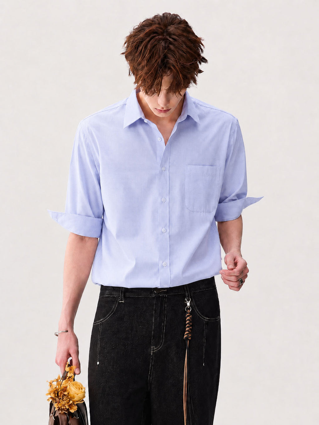 Chemise - Chemise décontractée pour homme à manches longues pleines en plein air