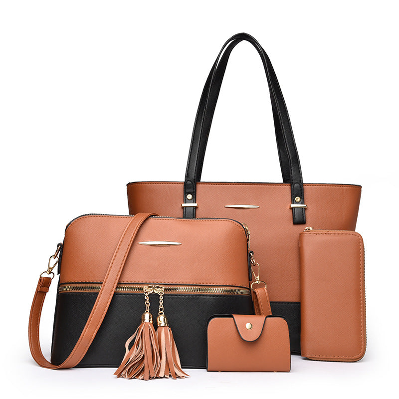 Pitching Color-Block Tassel Fashionable Sac à Grande Capacité