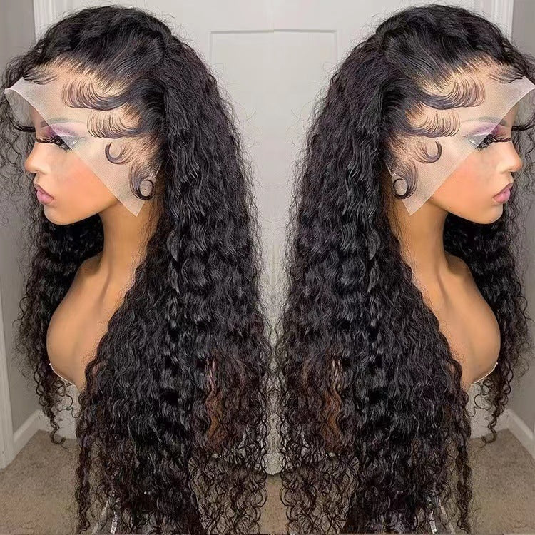 Bandeau synthétique mode avec cheveux bouclés longs noirs