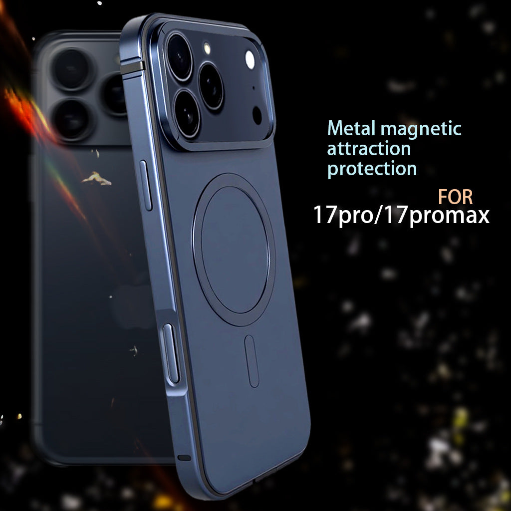 Boîtier magnétique couleur originale avec cadre métallique pour téléphones