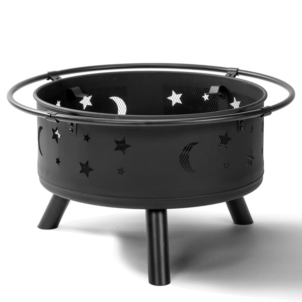 30IN Plaque de feu en métal noir