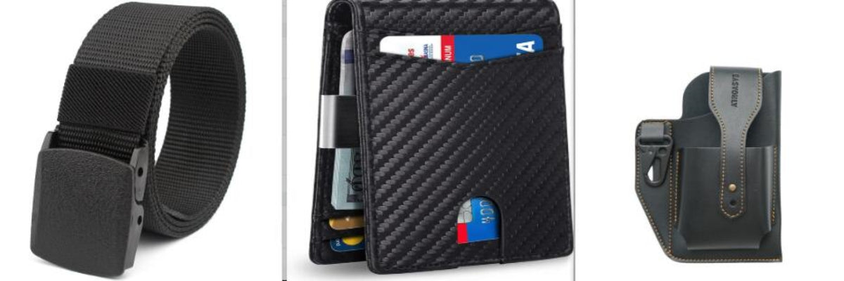Support de carte de portefeuille antivol en cuir PU