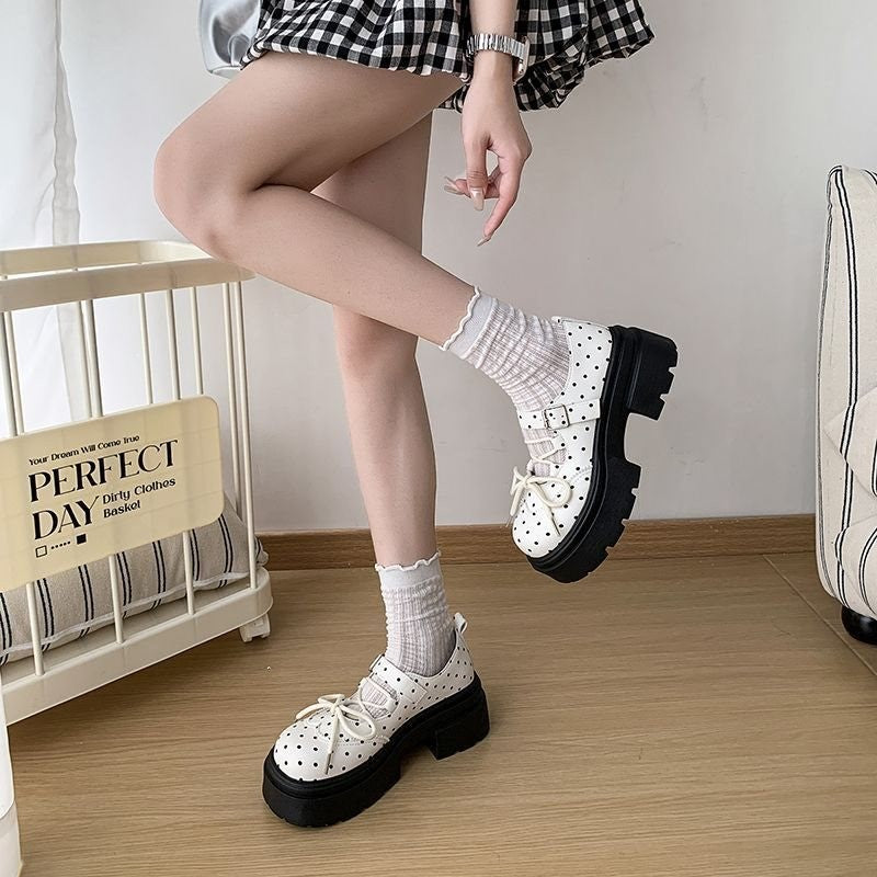 Femmes Niche Design Mary Jane Chaussures Hauteur Augmenter Versatile Style Été Automne Acade