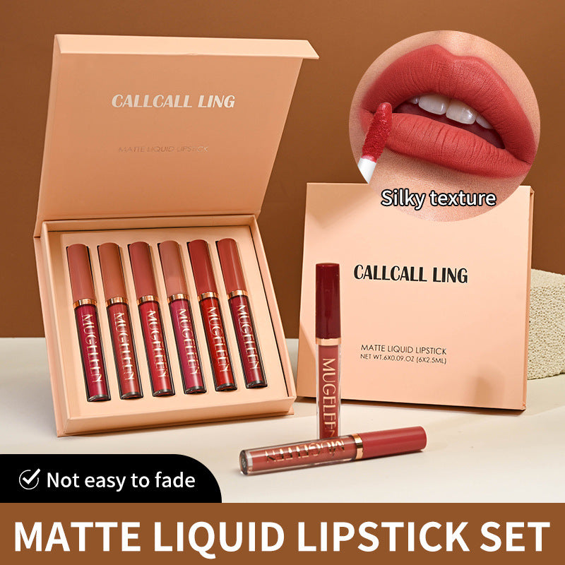 APPELEZ LING Transfer-Proof Velvet Matte Liquid Lipstick Set - 6 Piece Set