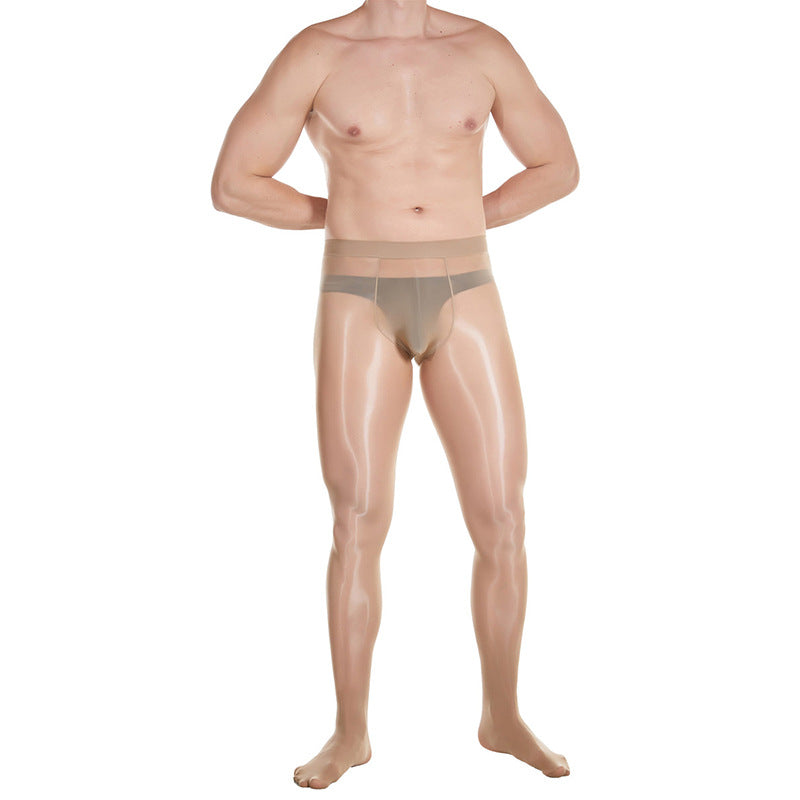 Pantyhose huileux de grande taille Plus-taille de sac U bas brillant transparent ultra-mince H