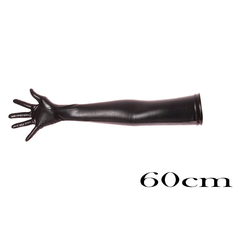 Gants d'estampage et de déguisement de long en or brillant