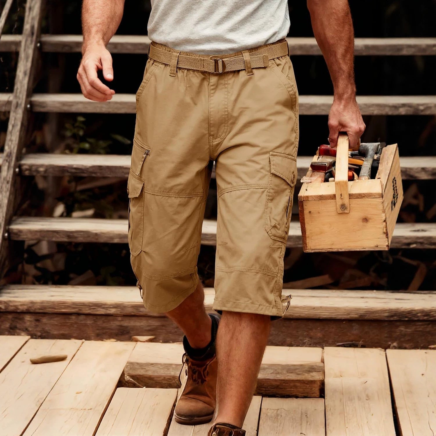 Casual respirant Short de travail de trois quarts pour le transport