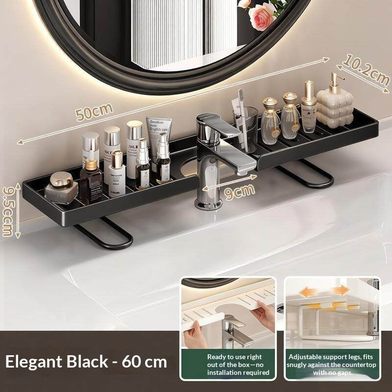 Robinet de toilette Rack Salle de bain Sink Rack Laver les mains Piscine Pas de perforation Asphalt Rack Salle de bain