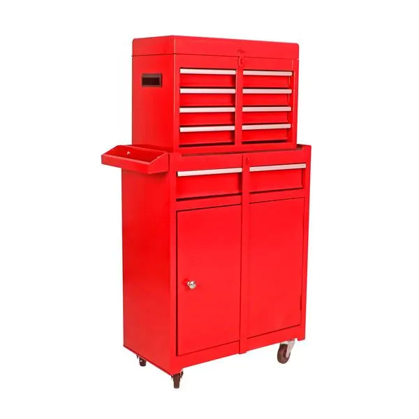 Poitrine à 5 tiroirs amovible avec armoire inférieure et une plate-forme réglable--Red