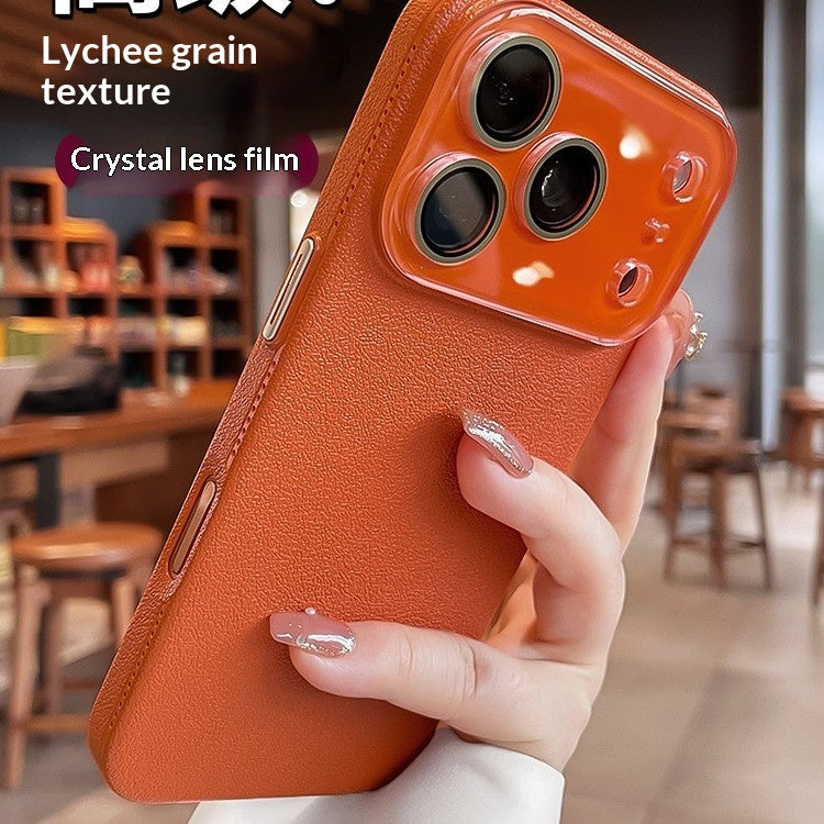 Étui de téléphone tout compris résistant aux éclaboussures avec finition lychee