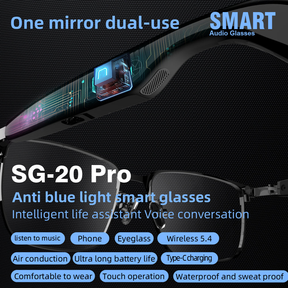 Smart Glass Smart Eyewear Étape dans le monde Verres résistants aux UV haute définition HIFI S