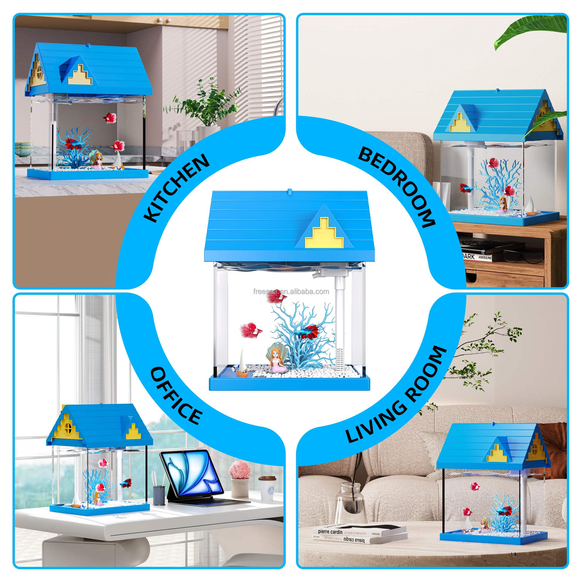 FREESEA 2-gallon Acrylique Réservoir de poisson frais